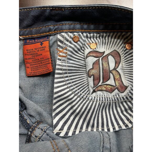 Rock Revival Y2K-Inspired Skinny Jeans Embroidered Pockets MidRise Stretch Denim - Picture 11 of 11